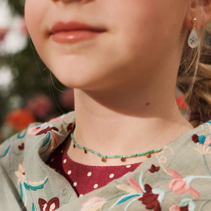 Flamenco earrings with blue perita