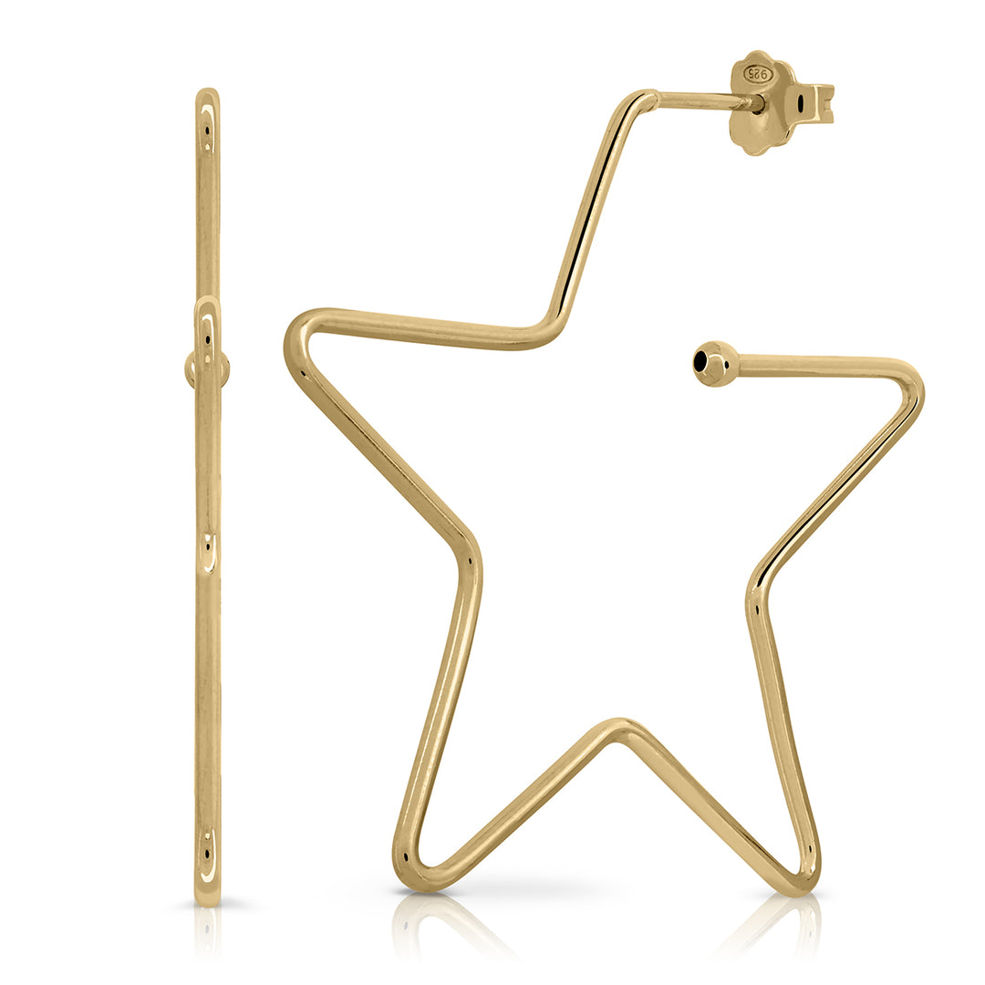 Large star-shaped earrings