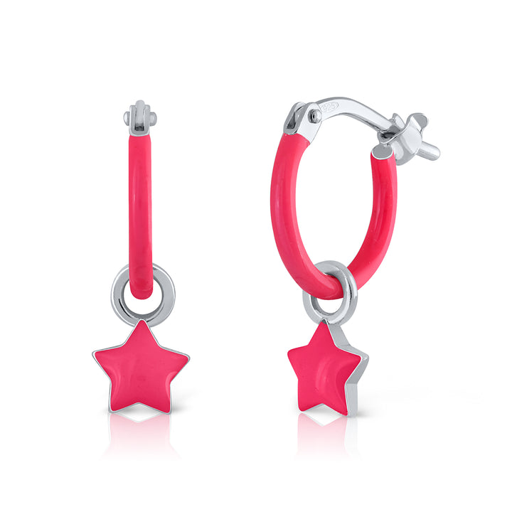 Enamel Star Mini Hoop