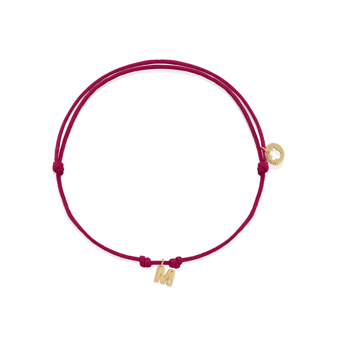 Pulsera oro diamante Lilly Macramé inicial