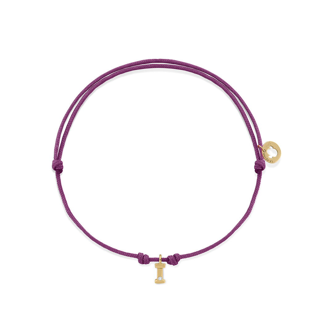Pulsera oro diamante Lilly Macramé inicial
