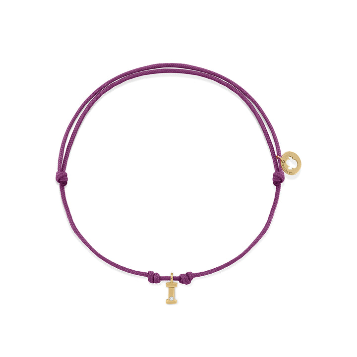 Pulsera oro diamante Lilly Macramé inicial