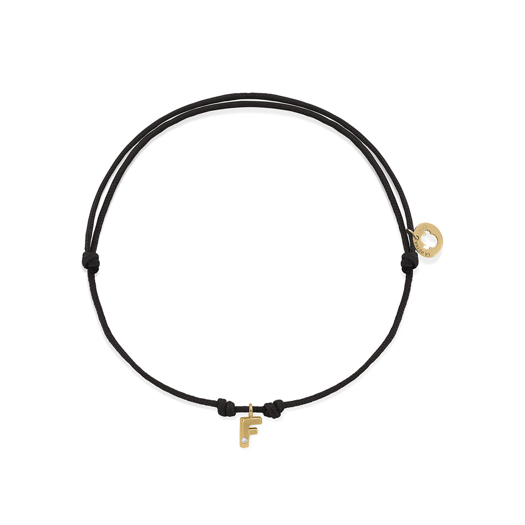 Pulsera oro diamante Lilly Macramé inicial