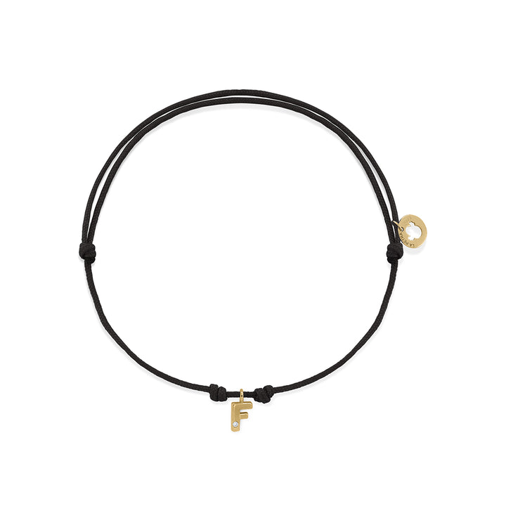 Pulsera oro diamante Lilly Macramé inicial
