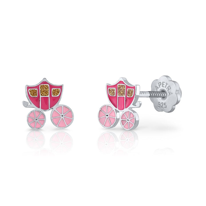 Pendientes Carroza Rosca Fucsia