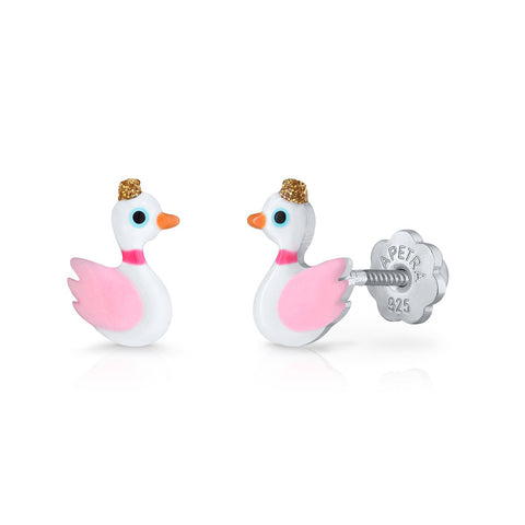 Swan Enamel Earrings