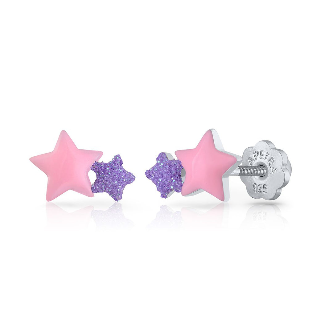 Pendientes Estrella Doble Rosca