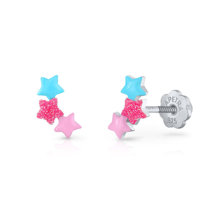 Pendiente Trepador Estrella Fucsia