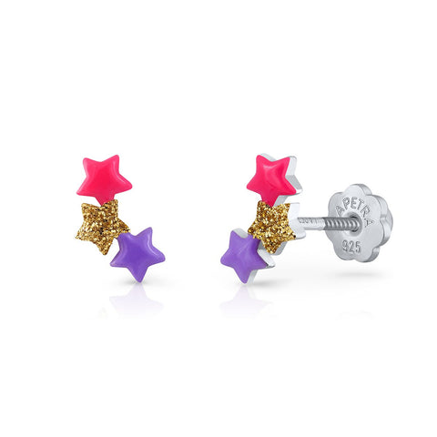 Climbing Star Threaded Star Earring