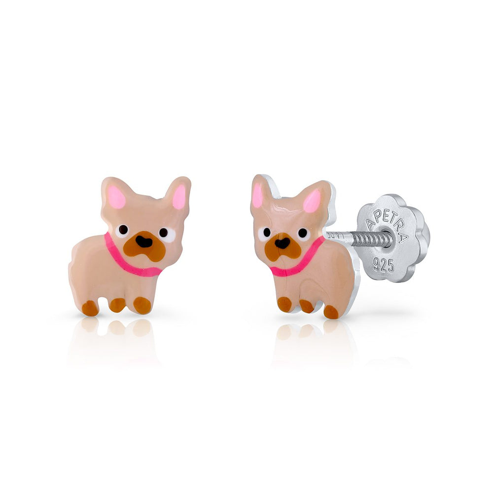 Pendiente Bulldog Baby Rosca Camel