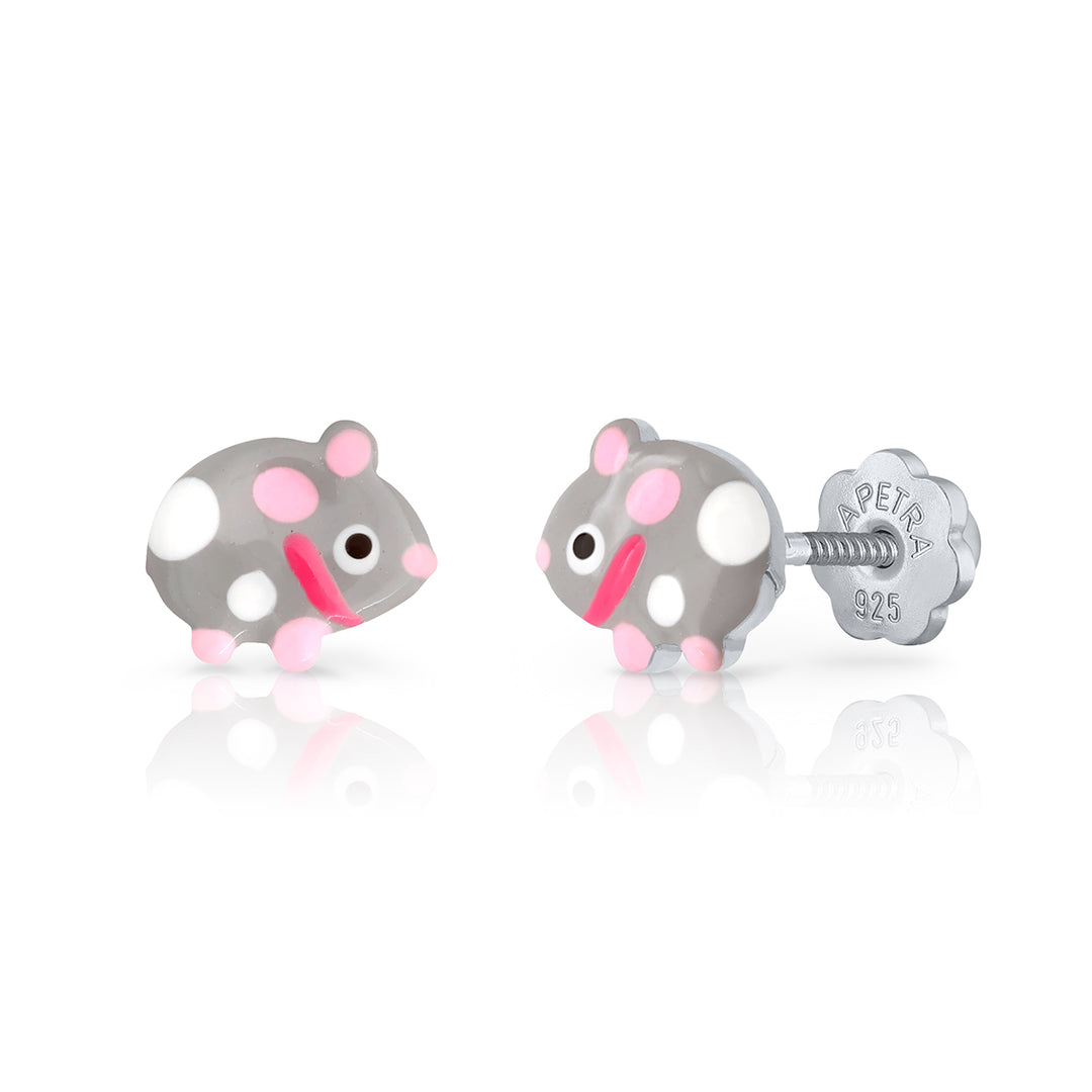 Pendientes Cobaya Cui Cui Rosca gris