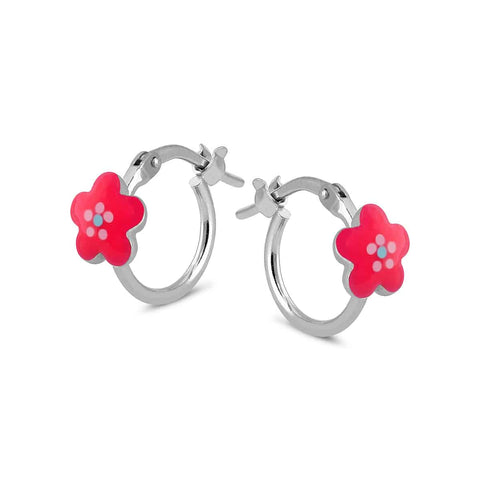 Mini Hoop Enamel - Flower