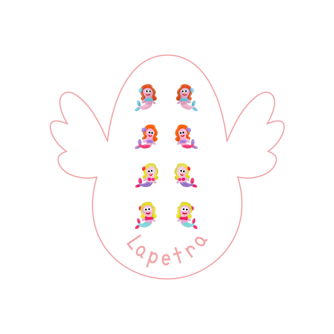 Pendientes Sirenita Coralina rosca