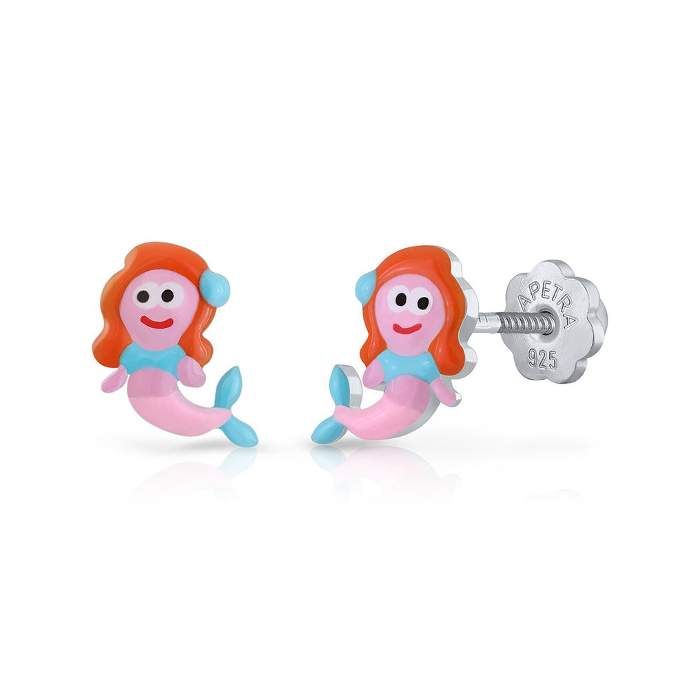 Pendientes Sirenita Coralina rosca