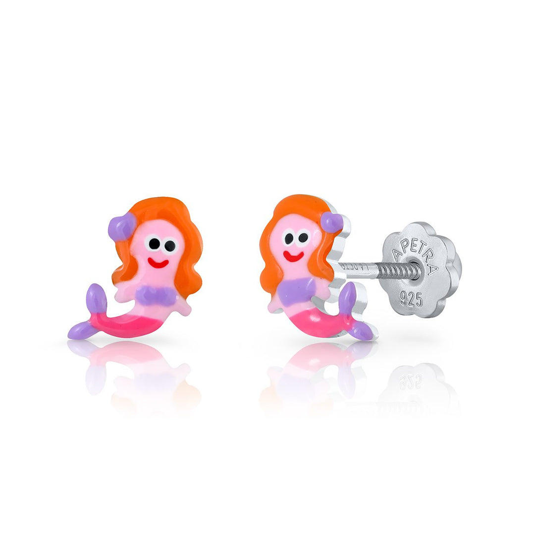 Pendientes Sirenita Coralina rosca