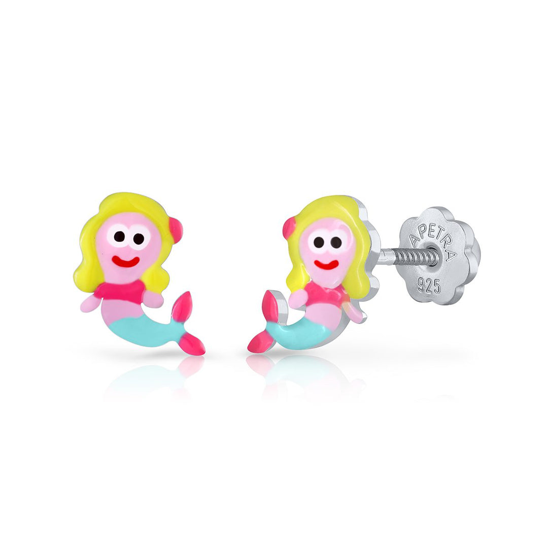 Pendientes Sirenita Coralina rosca