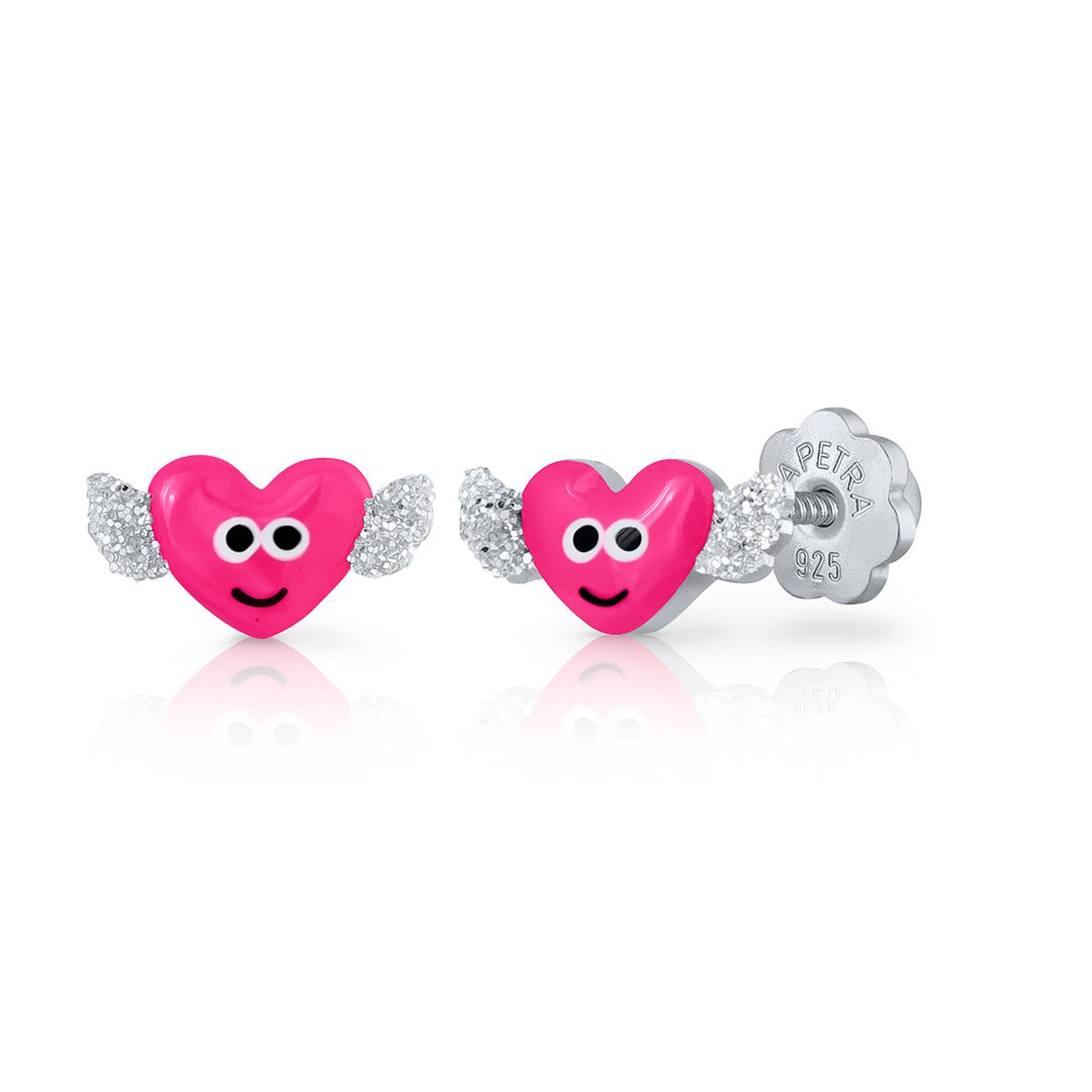 Pendientes Corazón Alas Rosca