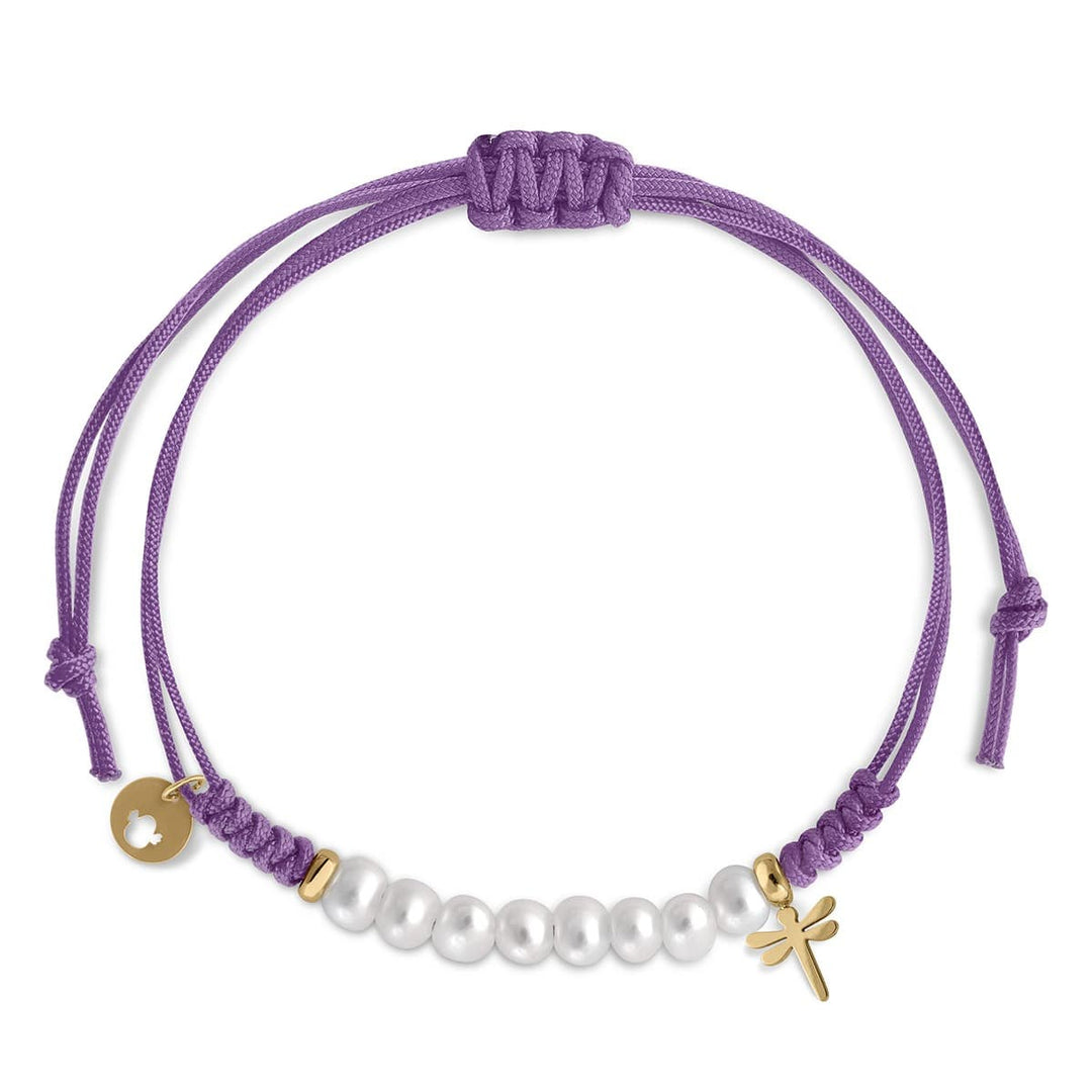 Pulsera Macramé Oro 8 Perlas - Lula