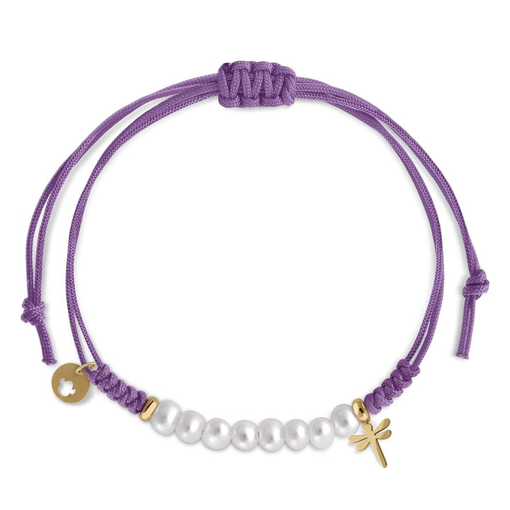 Pulsera Macramé Oro 8 Perlas - Lula
