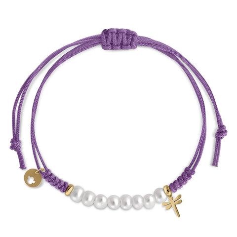 Golden 8 Pearls Lula Macramé Bracelet