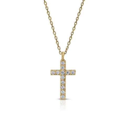 Prime Collection Diamonds M Cross Necklace