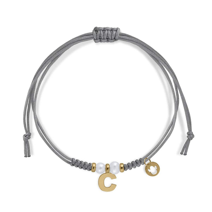 Initial 2 Pearls Macramé Bracelet