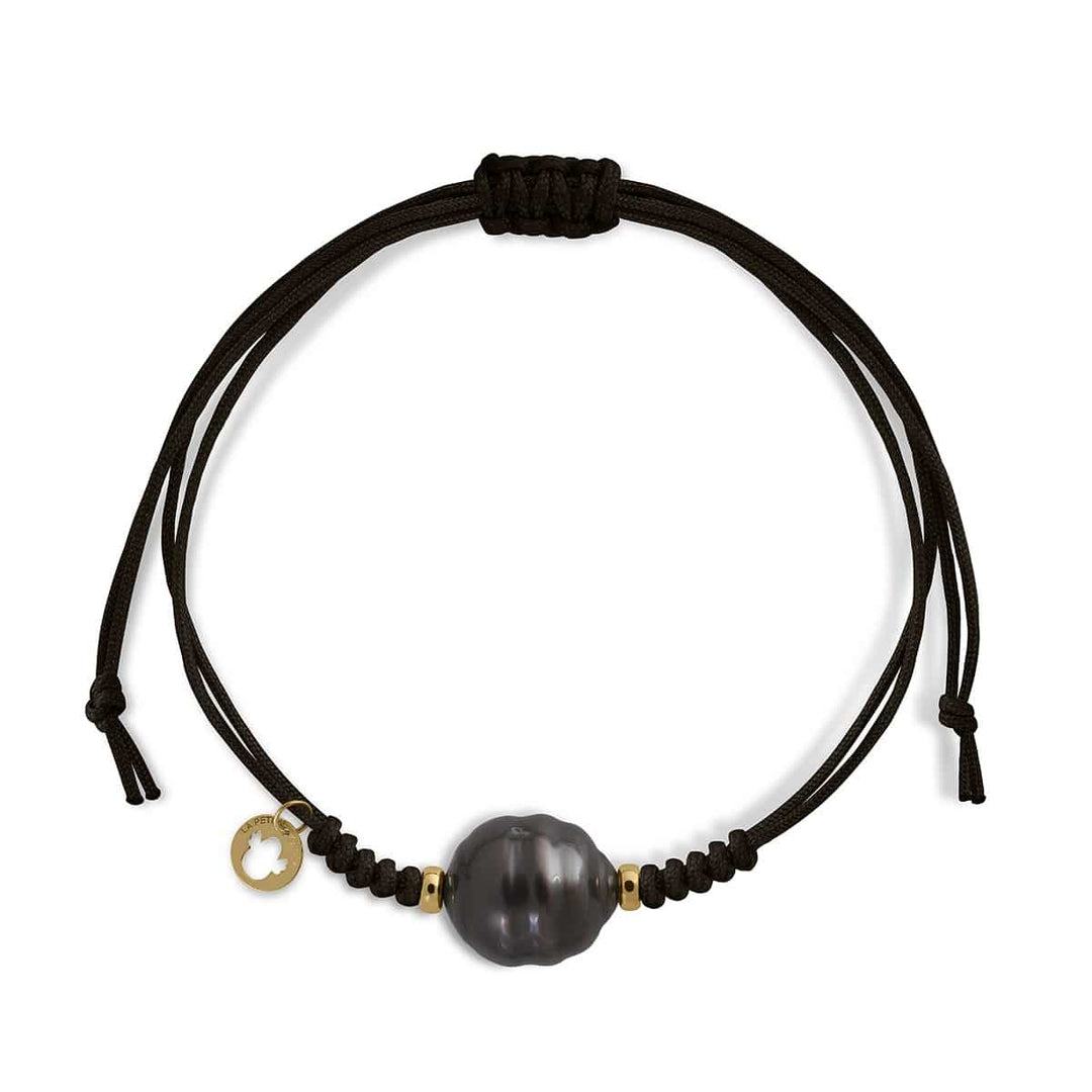 Pulsera Macramé Oro Perla Tahití