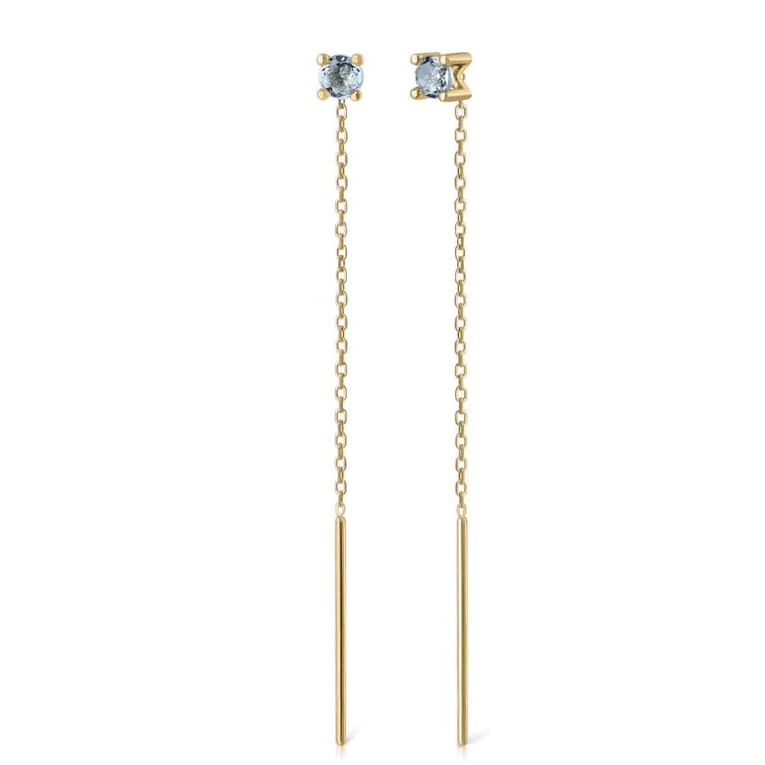 Pendientes Oro Topacio Cadena