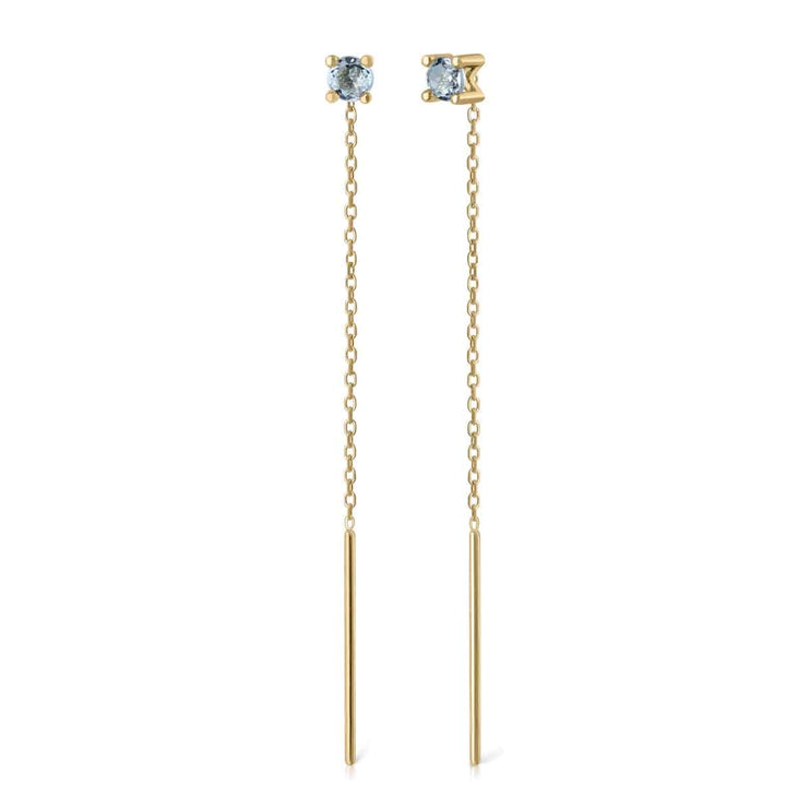 Pendientes Oro Topacio Cadena