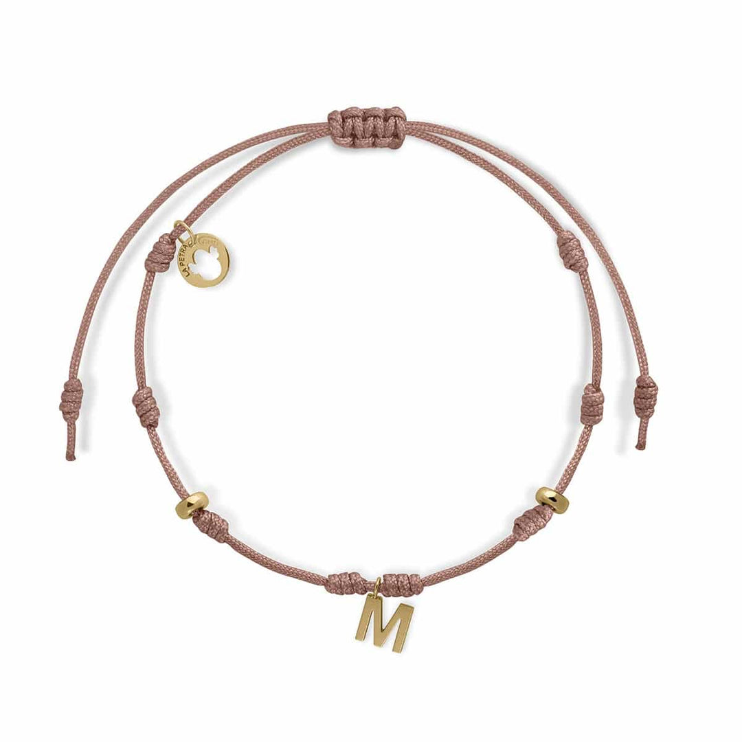 Pulsera Oro Macramé Franciscano inicial
