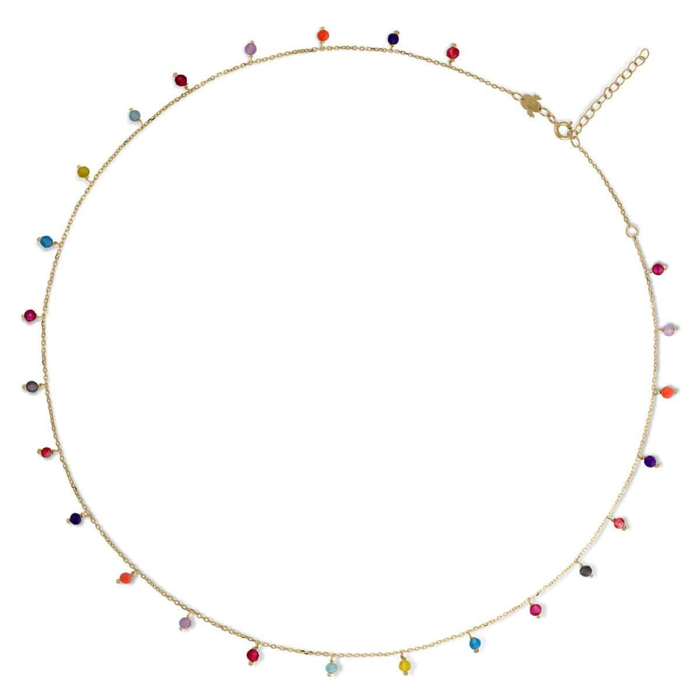 Golden 25 Stones/Pearls Necklace