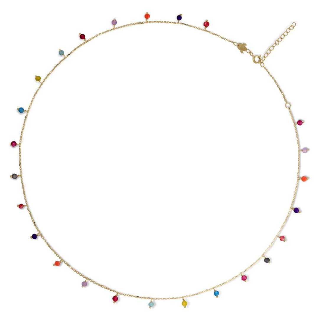 Collar Pandereta Oro 25 Piedras/Perlas