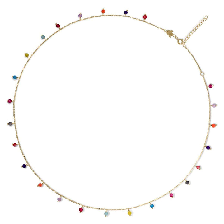 Collar Pandereta Oro 25 Piedras/Perlas