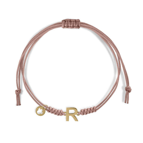 Gold Macrame Initial Bracelet