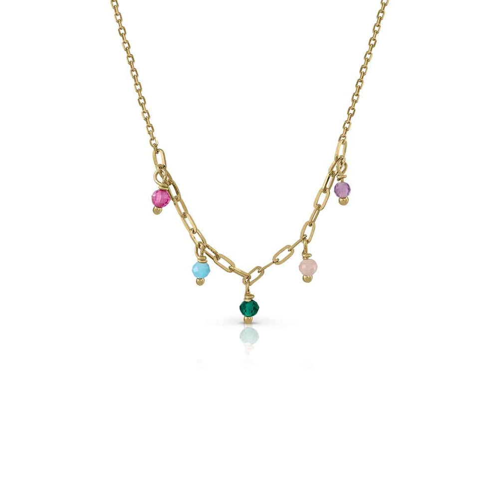 Collar oro Lotus con piedras