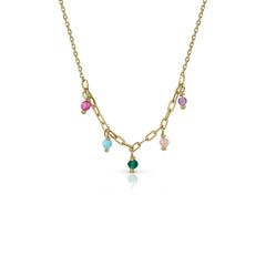 Collar oro Lotus con piedras