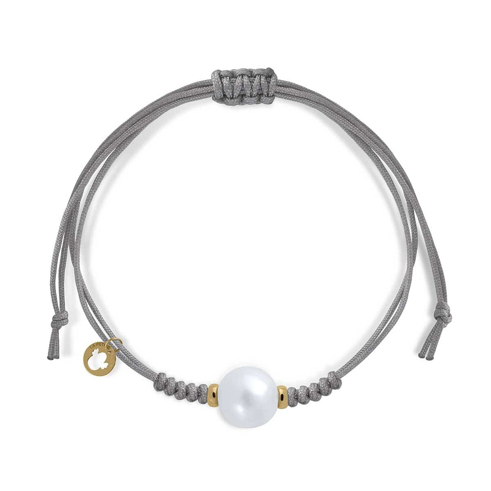 Pulseira em Ouro e Macramé com Pérola Australiana