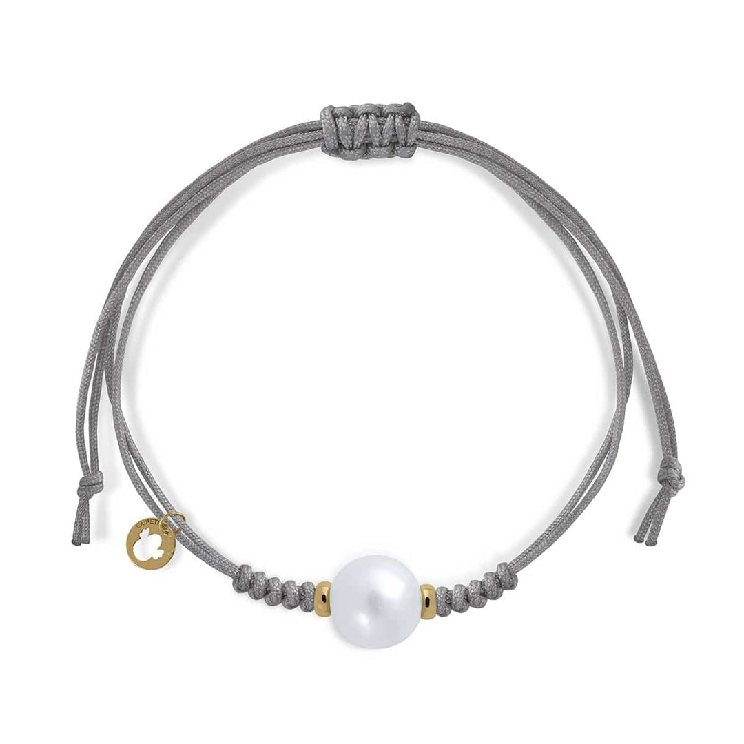 Pulsera Macramé Oro Perla Australiana