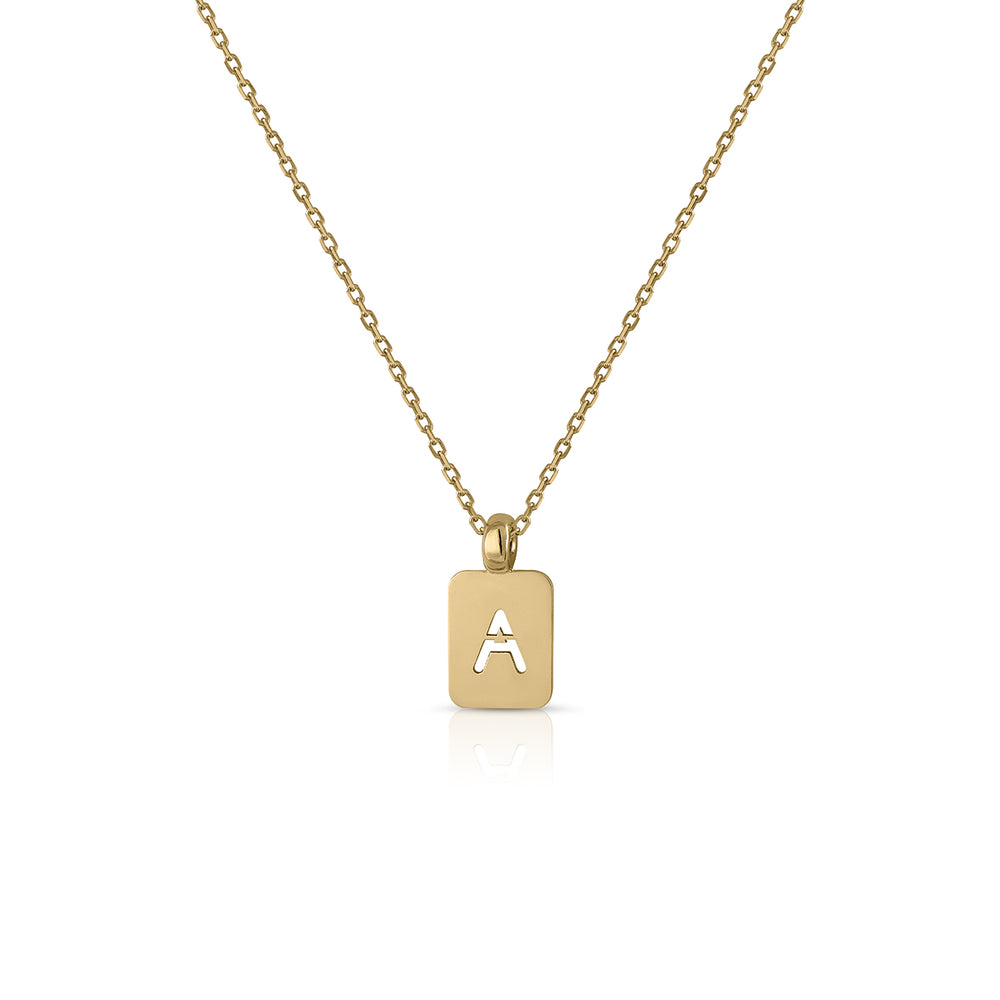 Golden Medal Initial & Stone
