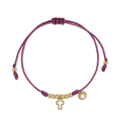 Macramé Bracelet Gold Diamond Cross