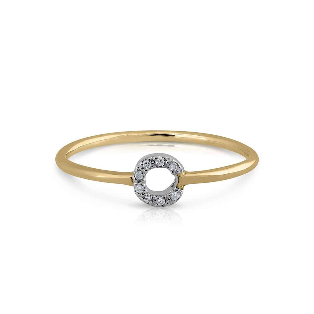 Anillo oro diamantes inicial C
