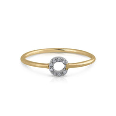 Anillo oro diamantes inicial C