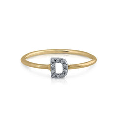 Anillo oro diamantes inicial D