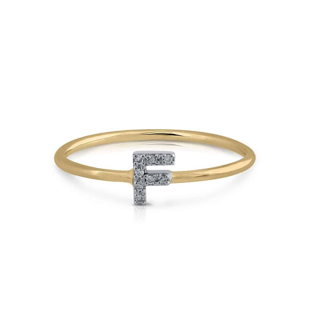 Anillo oro diamantes inicial F