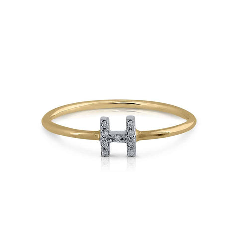 Prime Collection Diamonds Initial H Ring