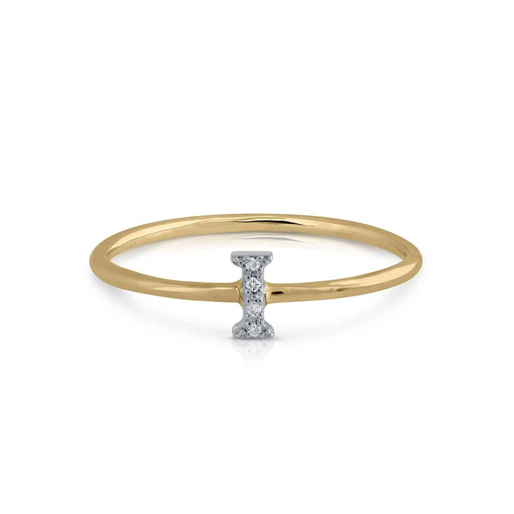 Anillo oro diamantes inicial I