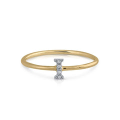 Anillo oro diamantes inicial I