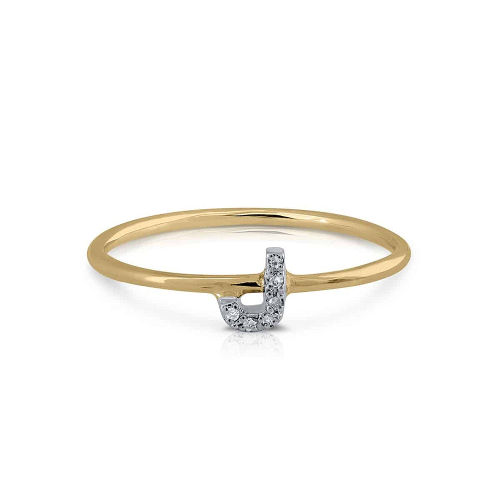 Anillo oro diamantes inicial J