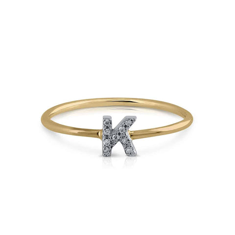 Prime Collection Diamonds Initial K Ring