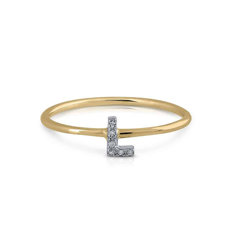 Prime Collection Diamonds Initial L Ring